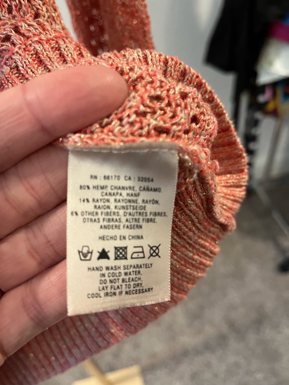 ANTHROPOLOGIE GUINEVERE Women’s Lightweight Crewneck Sweater in Peach - Picture 5 of 5